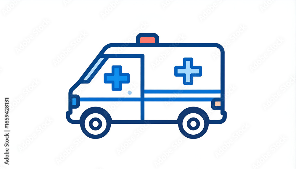 Fototapeta premium Ambulance Icon with Medical Transport.