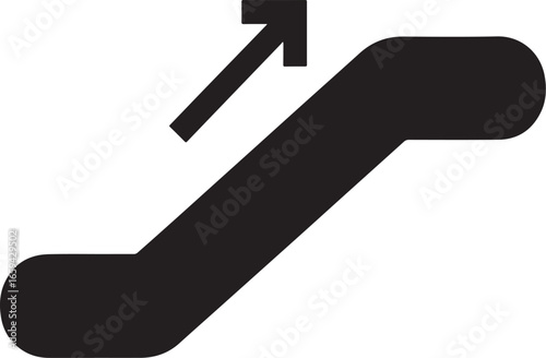 Upward Escalator Icon for Moving Stairs