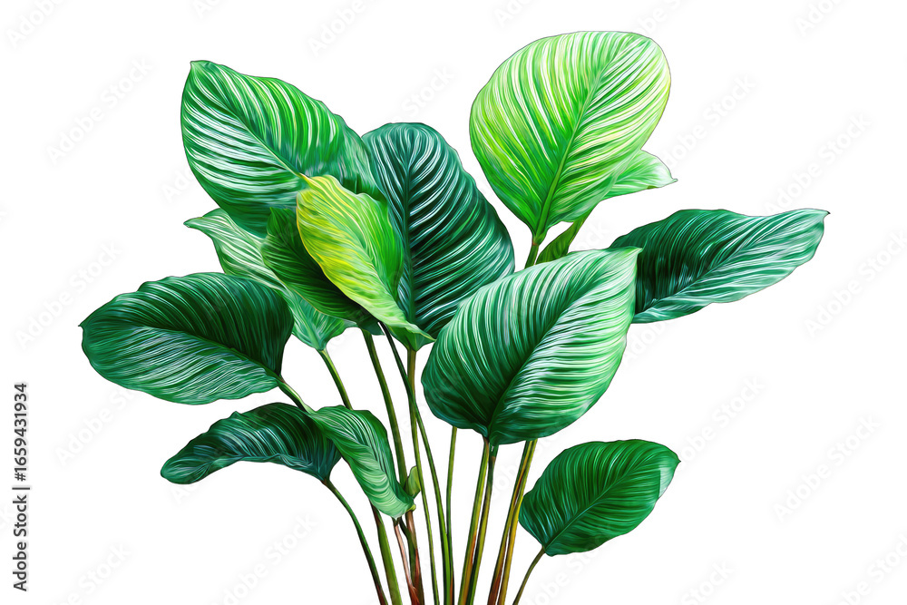 Obraz premium Lush, vibrant green leaves cluster closely together