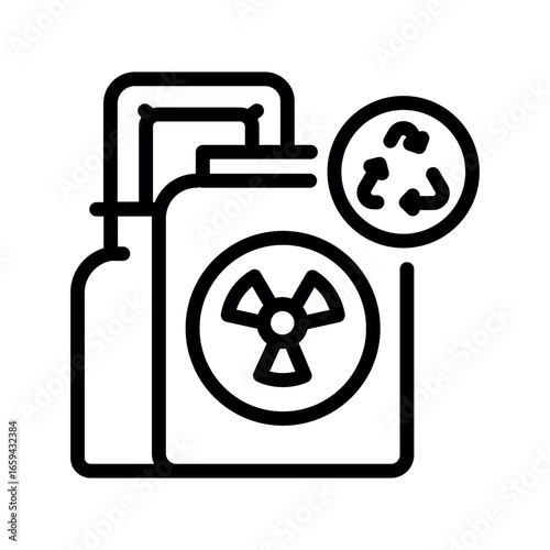 chemical waste black line icon for digital and print projects.
