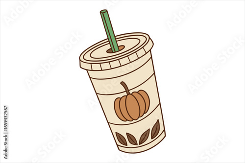 Fall Autumn Halloween Iced Coffee