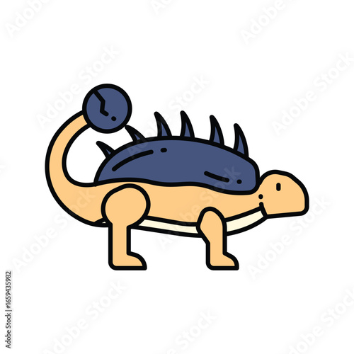 Cute Dinosaur Vector Icons Collection Illustration