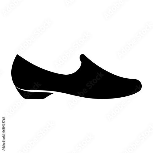 Ballet flat shoe silhouette vector illustration isolated on clean white background