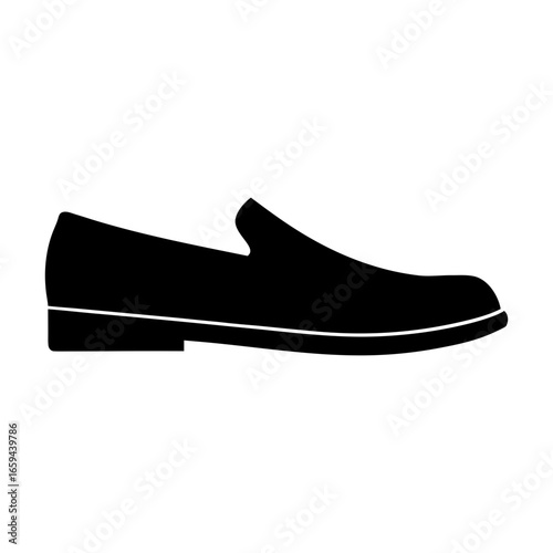 Casual loafer shoe silhouette vector illustration isolated on white background