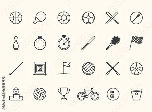 Collection of black sport and fitness icons, a set of vector silhouette illustrationsCollection of black sport and fitness icons, a set of vector silhouette illustrations