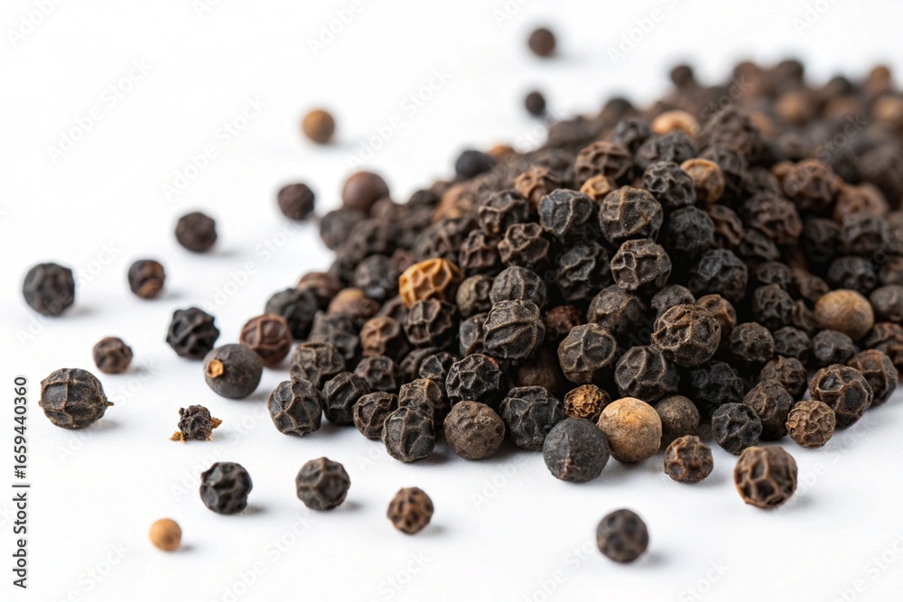 Black pepper - black pepper on white background Black pepper - black pepper on white background