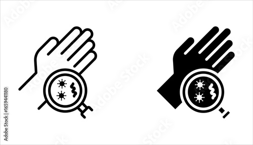 hygiene icon set, disease prevention. Healthcare wash hands with soap, antibacterial icon on white background