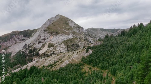 Drone footage of Visitor peak in Prokletije mountains, Montenegro