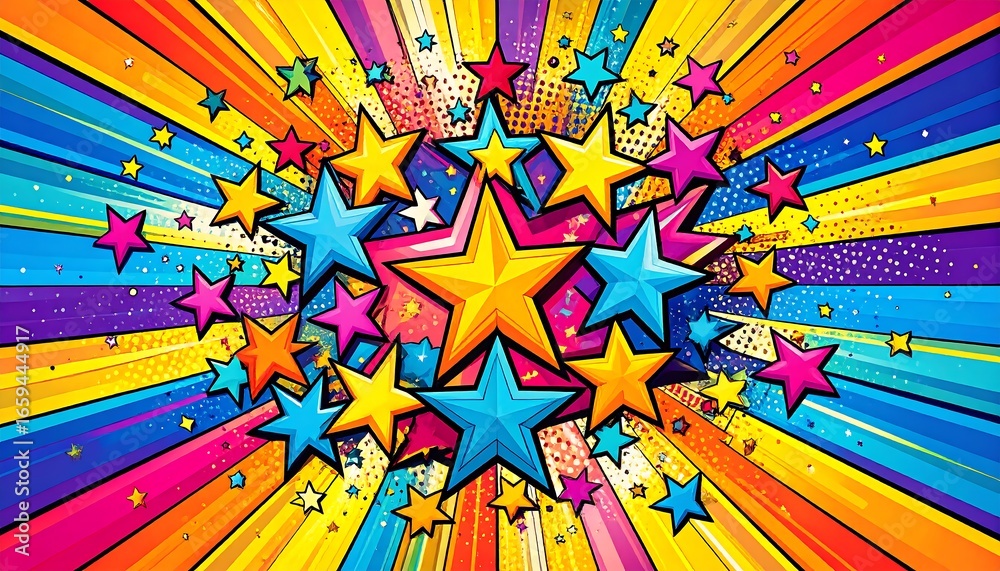Fototapeta premium Colorful Starburst Explosion Background Design (1)