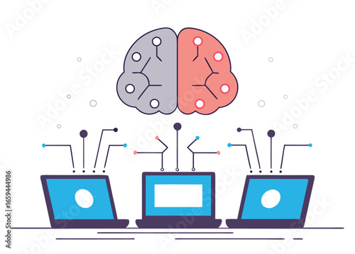 laptop with blue background