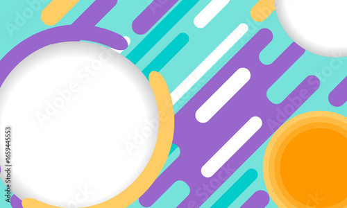 green blue with geometrics papercut circles funny style abstract background