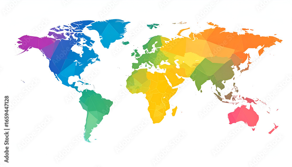 Obraz premium Colorful World Map with Polygonal Design.