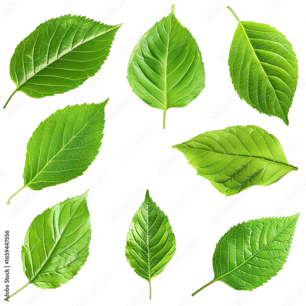 Beautiful Green Leaves Isolated on White Background Beautiful Green Leaves Isolated on White Background