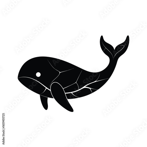 Minimal beluga whale silhouette vector |