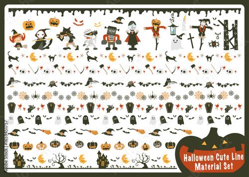 ハロウィンデザインコレクション：飾り罫とイラスト / Halloween Design Collection: Borders and Illustrations