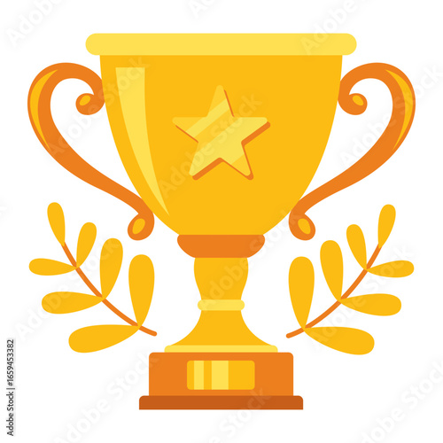 Golden Championship Cup Flat Drawing
