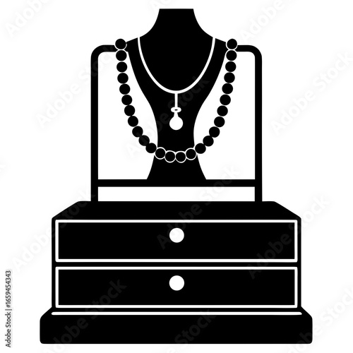 Jewelry Stand silhouette illustration on white background