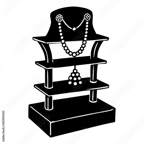 Jewelry Stand silhouette illustration on white background