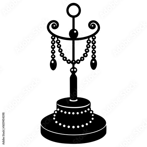 Jewelry Stand silhouette illustration on white background