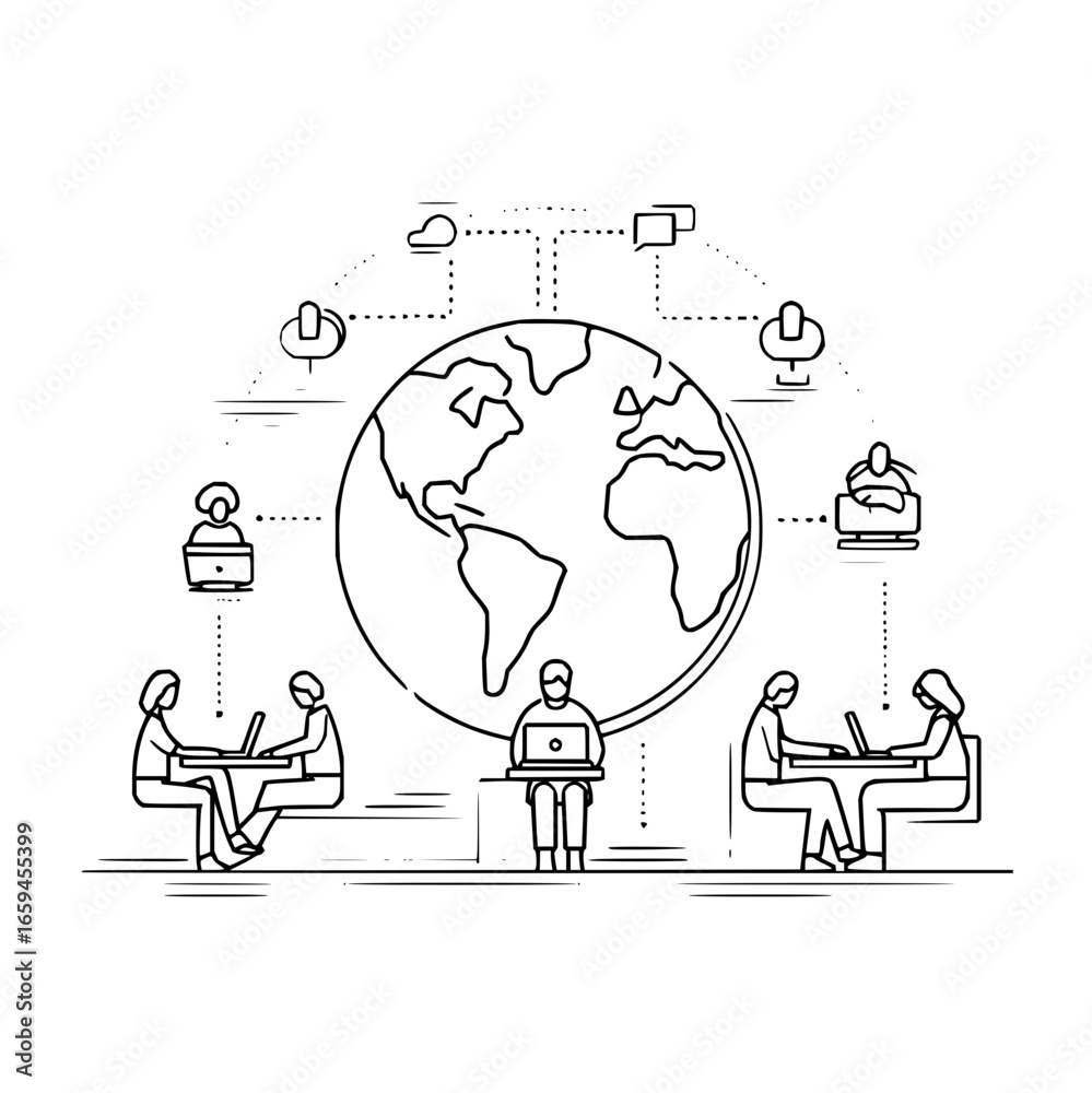 Obraz premium Global network connection world communication technology internet business online social media worldwide concept
