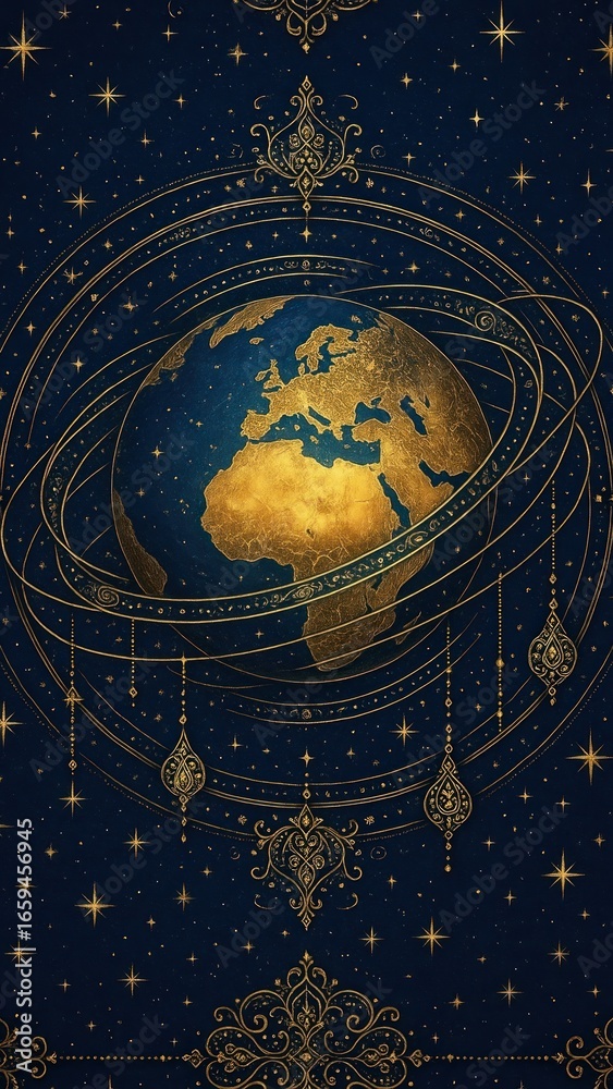 Fototapeta premium Elegant celestial globe illustration