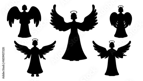 set of angels isolated