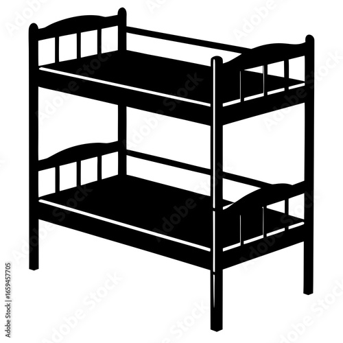 Bunk Bed silhouette illustration 