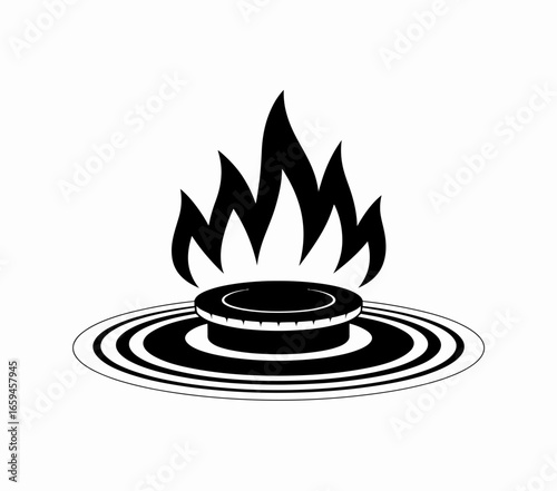 burning gas stove