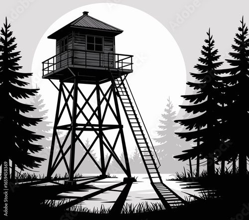 lighthouse silhouette vector