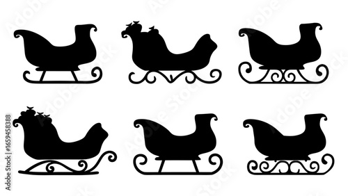 Santa claus sleigh silhouette
