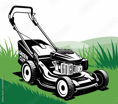 mowing the lawn