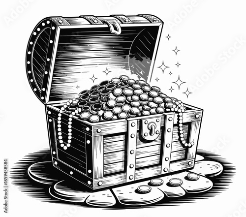 treasure chest with gold coins