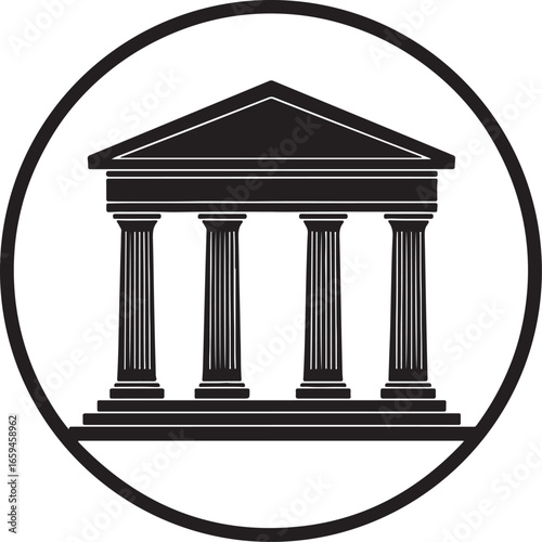 Bank Building Icon Financial Institution Symbol