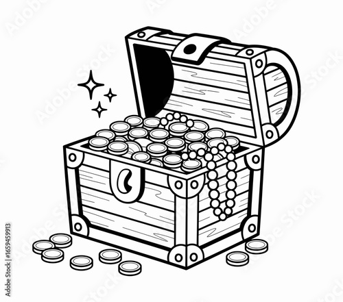 treasure chest with money