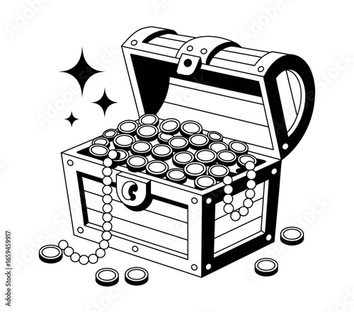treasure chest with coins