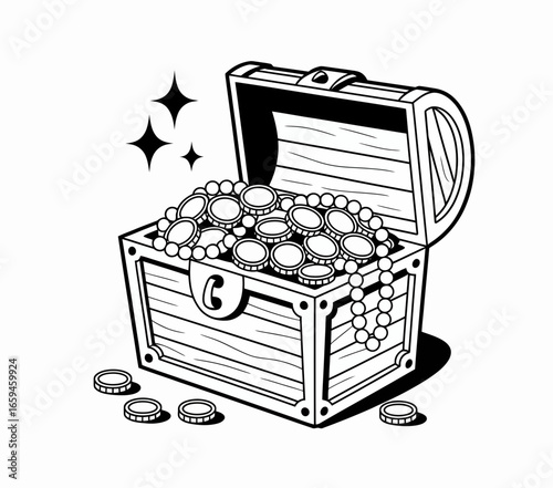 treasure chest with coins