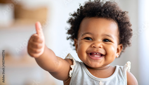 Happy Baby Thumbs Up Portrait.