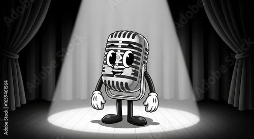 Spotlight on Character: Vintage Cartoon Microphone