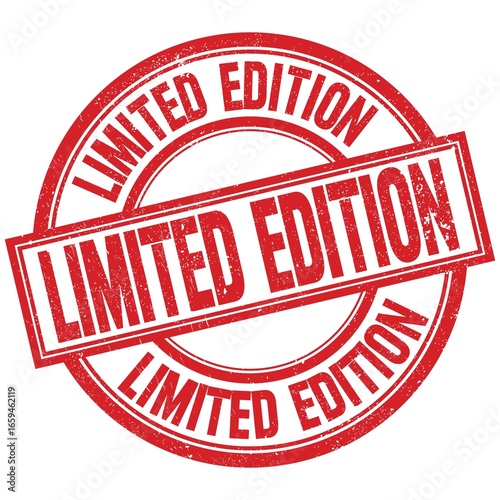 LIMITED EDITION written word on red stamp sign