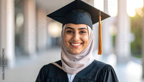 Happy Graduate in Cap  Gown.