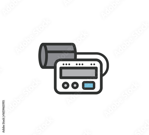 上腕式血圧計のアイコンイラスト

