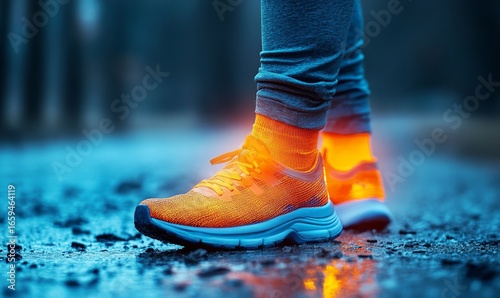 Image depicting sudden, intense ankle pain indicative of a sprain, strain, or injury, showing the discomfort and mobility challenges associated with common foot injuries, Generative AI