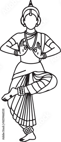 Indian Classical Dancer in Traditional Pose Indian dancer