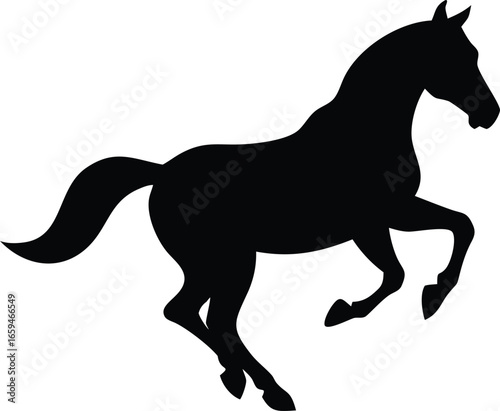Horse Galloping Silhouette Vector