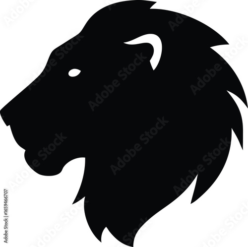 Lion Head Silhouette Vector