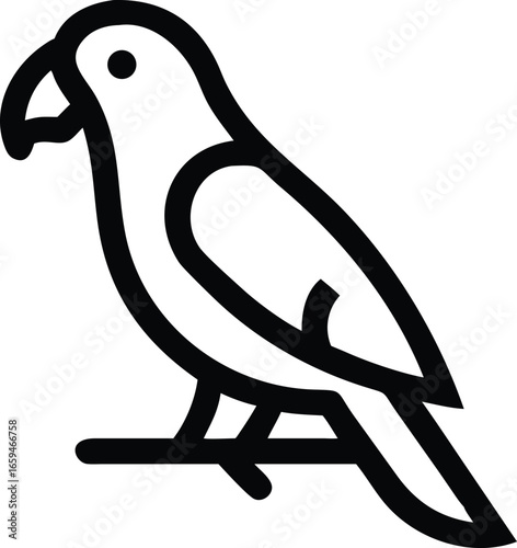 Parrot on Perch Vector Illustration