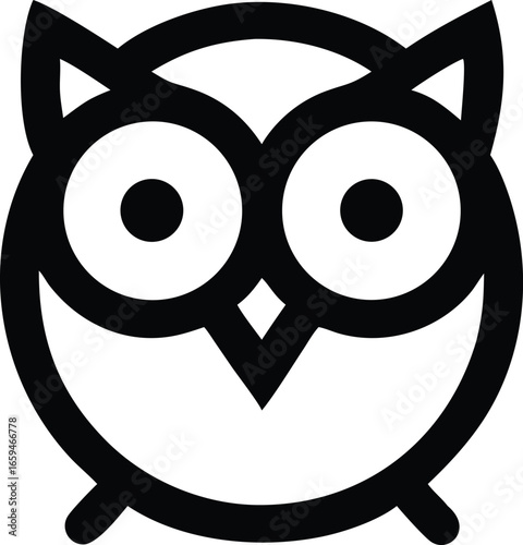 Owl with Wide Eyes Vector