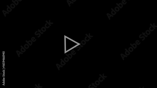 glowing shape Animation of looping rewind button concept. Rewind Graphic icon on black background