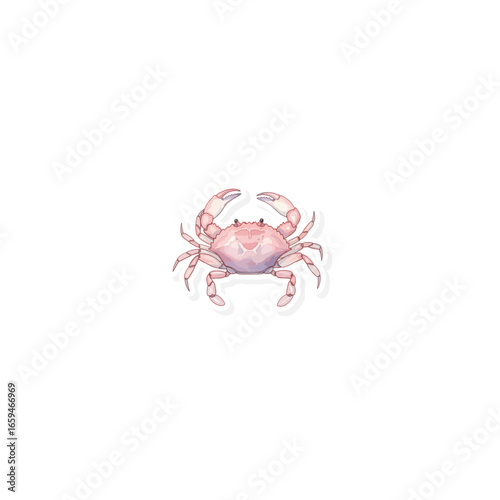 Crab marine watercolor sticker