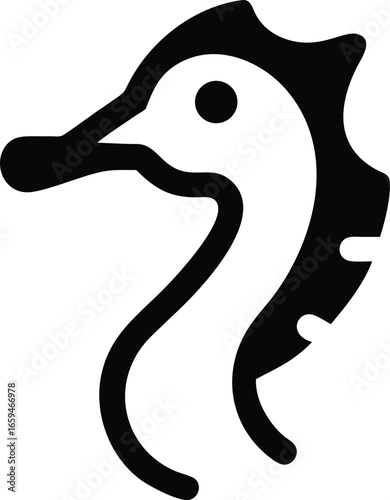 Seahorse Profile Vector Illustration